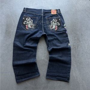 BEAUTIFUL ED hardy baggy Y2k jeans